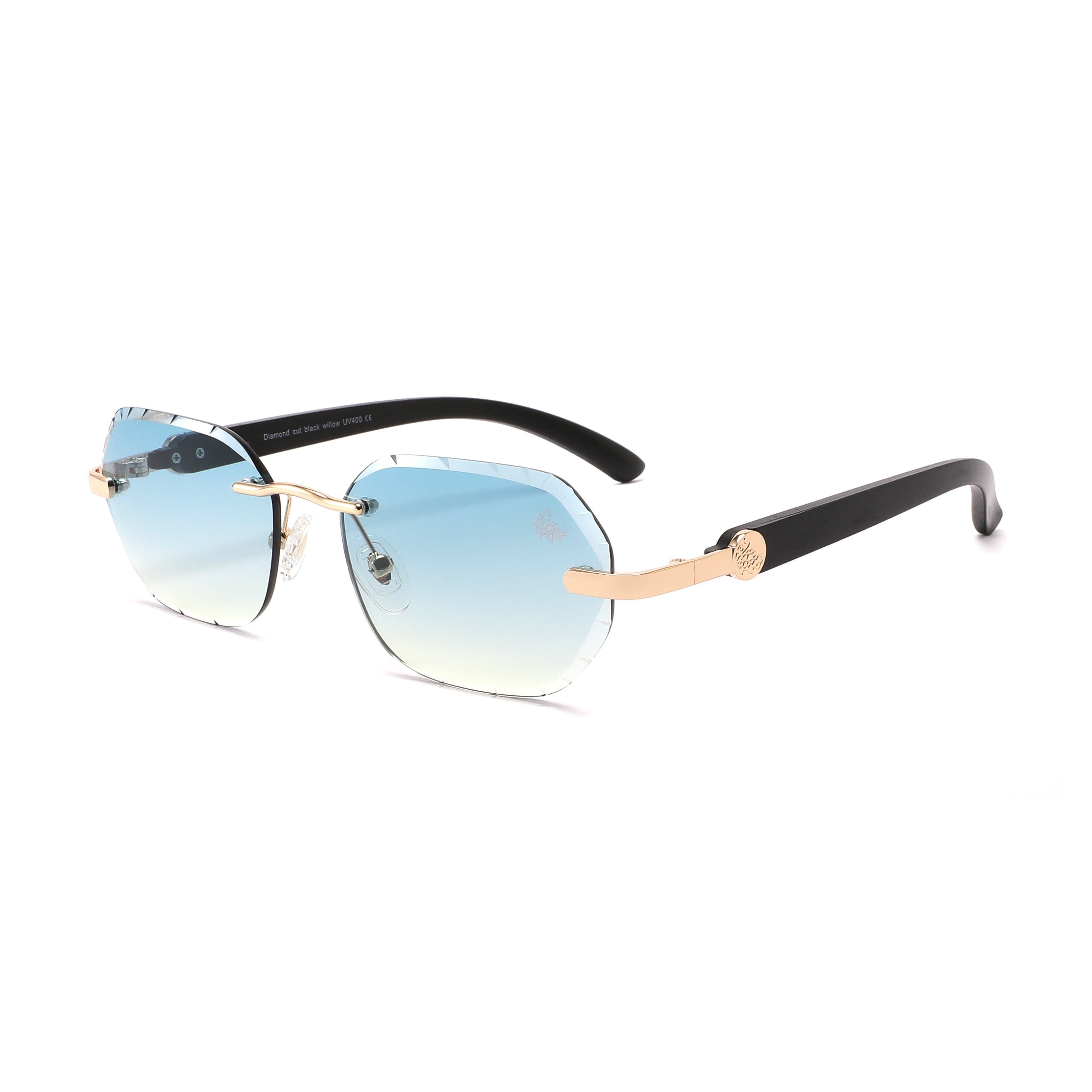 Willow Rimless — Sunset | Black | Diamond-Cut Lenses