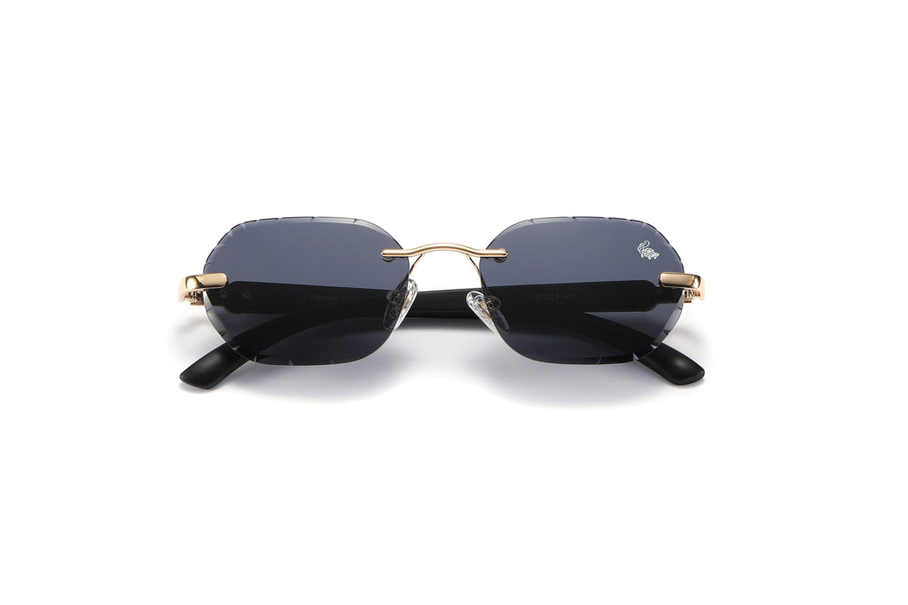 Willow Rimless — Black | Black | Diamond-Cut Lenses