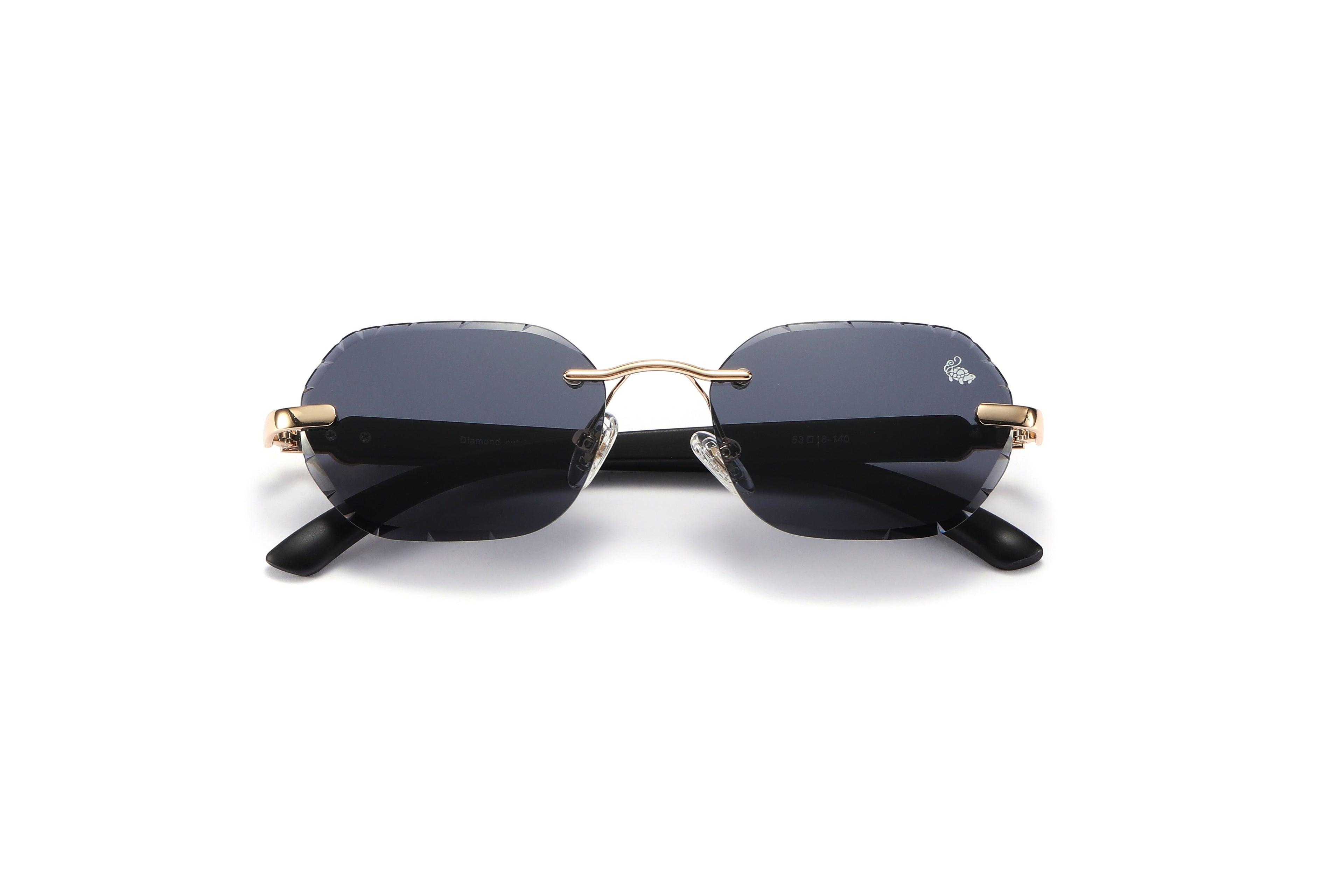 Willow Rimless — Black | Black | Diamond-Cut Lenses