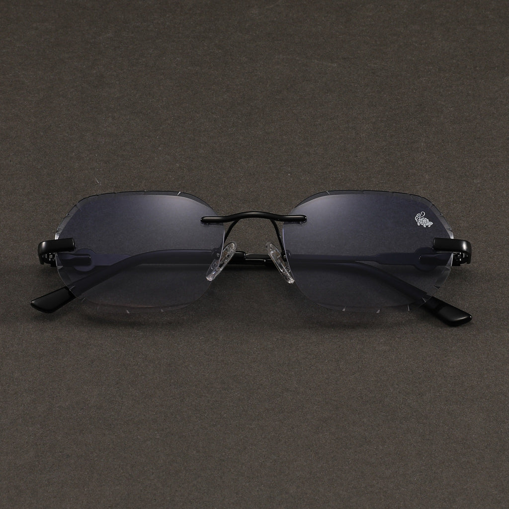 Willow Rimless — Blue | Stealth | Diamond-Cut Lenses