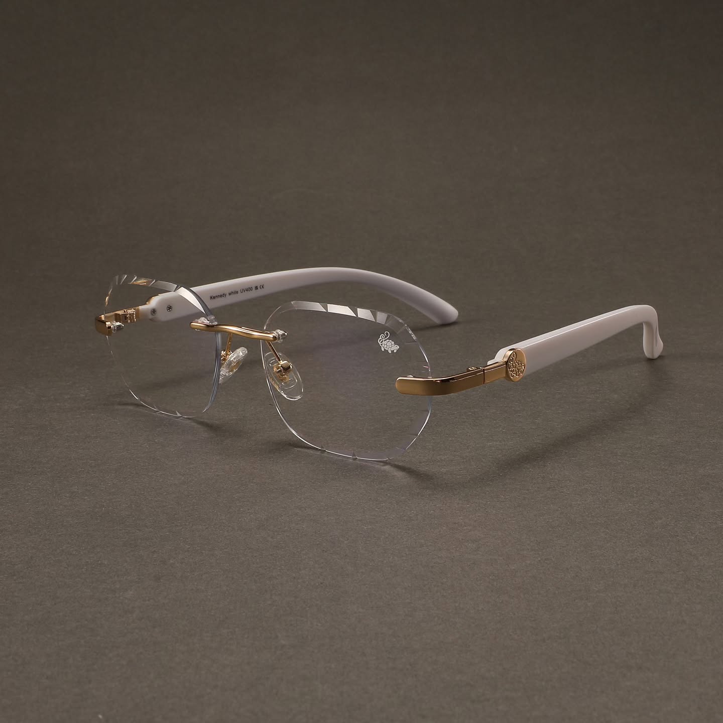 Willow Rimless — Anti Blue | White | Diamond-Cut Lenses