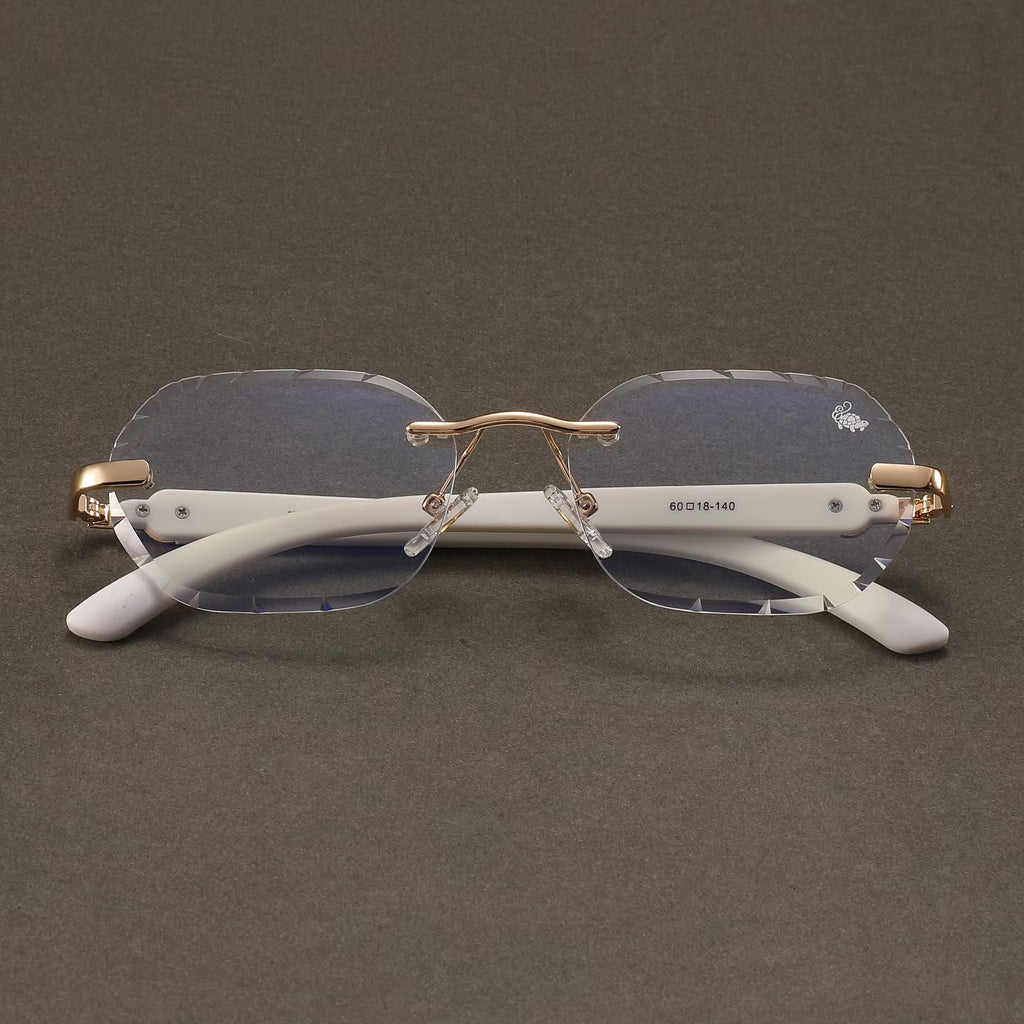 Willow Rimless — Anti Blue | White | Diamond-Cut Lenses