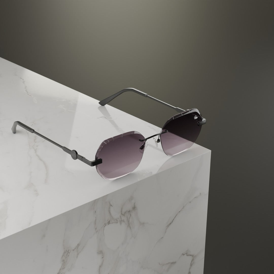 Willow Rimless — Smoke | Black | Diamond-Cut Lenses