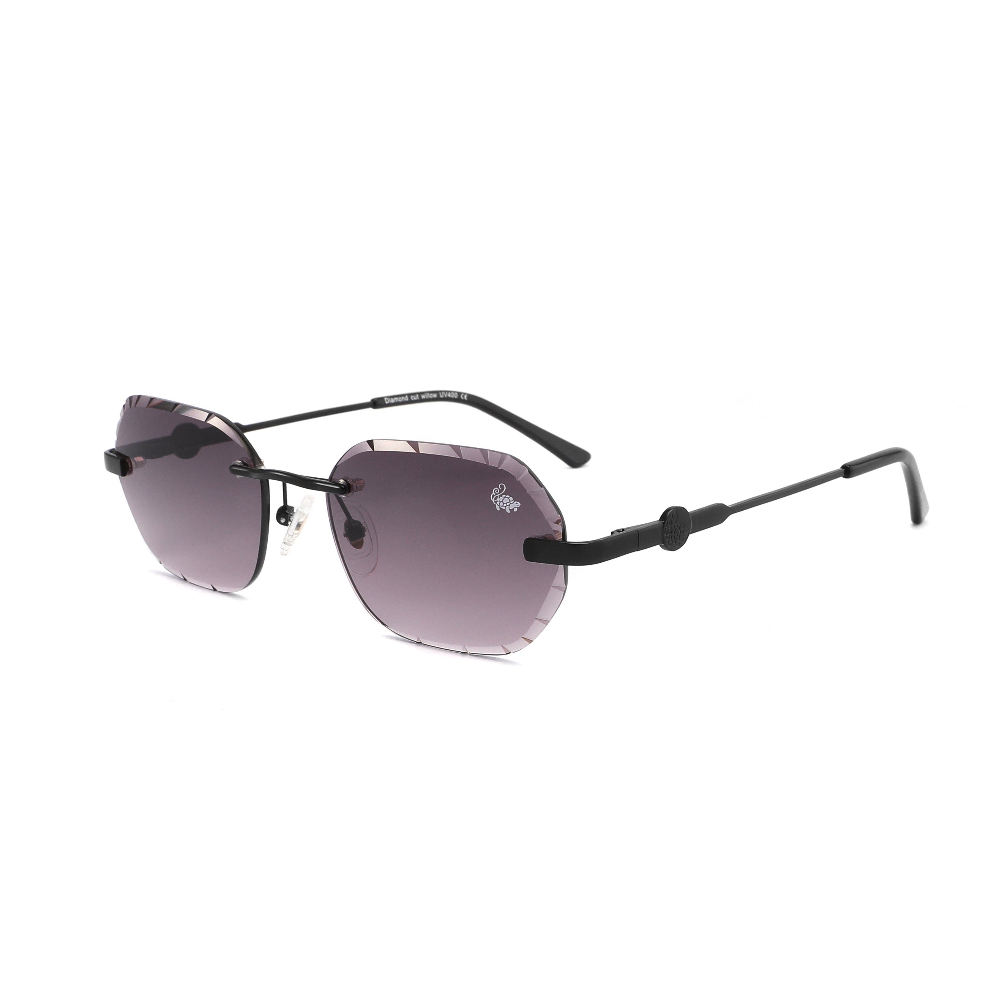 Willow Rimless — Smoke | Black | Diamond-Cut Lenses