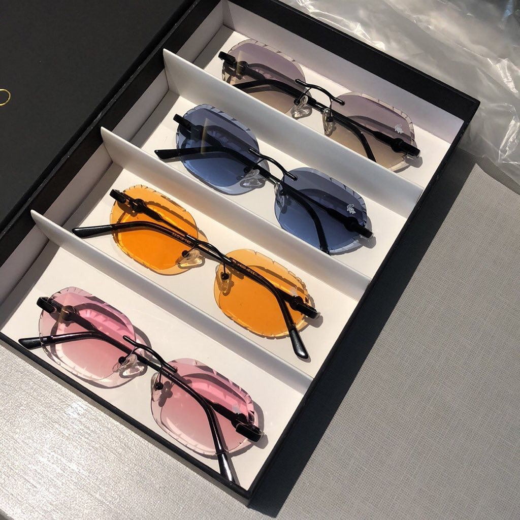 Willow Rimless — Orange | Stealth | Diamond-Cut Lenses