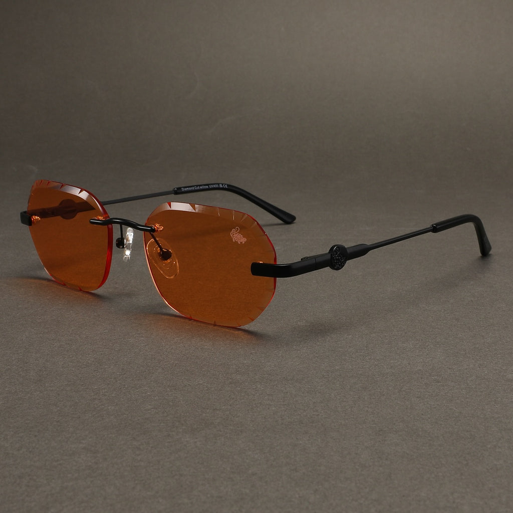 Willow Rimless — Orange | Stealth | Diamond-Cut Lenses