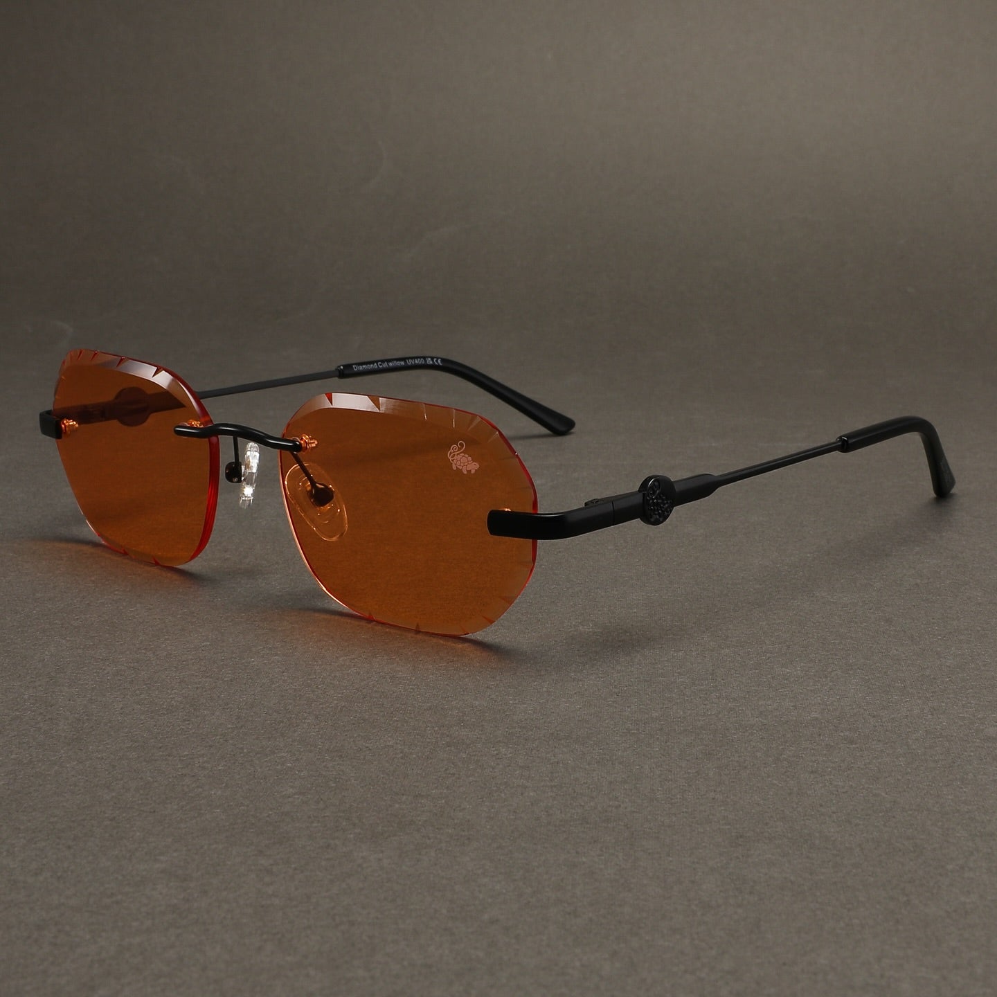 Willow Rimless — Orange | Stealth | Diamond-Cut Lenses