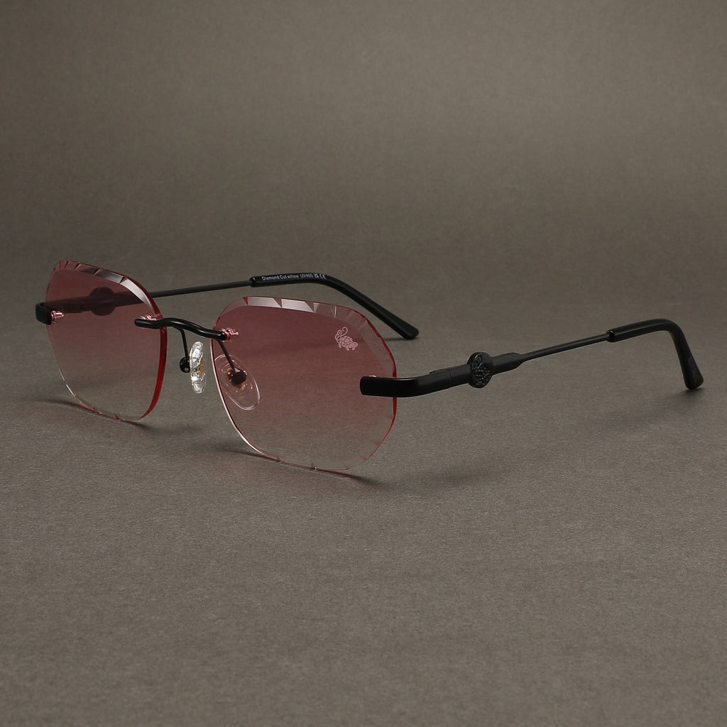 Willow Rimless — Pink | Stealth | Diamond-Cut Lenses