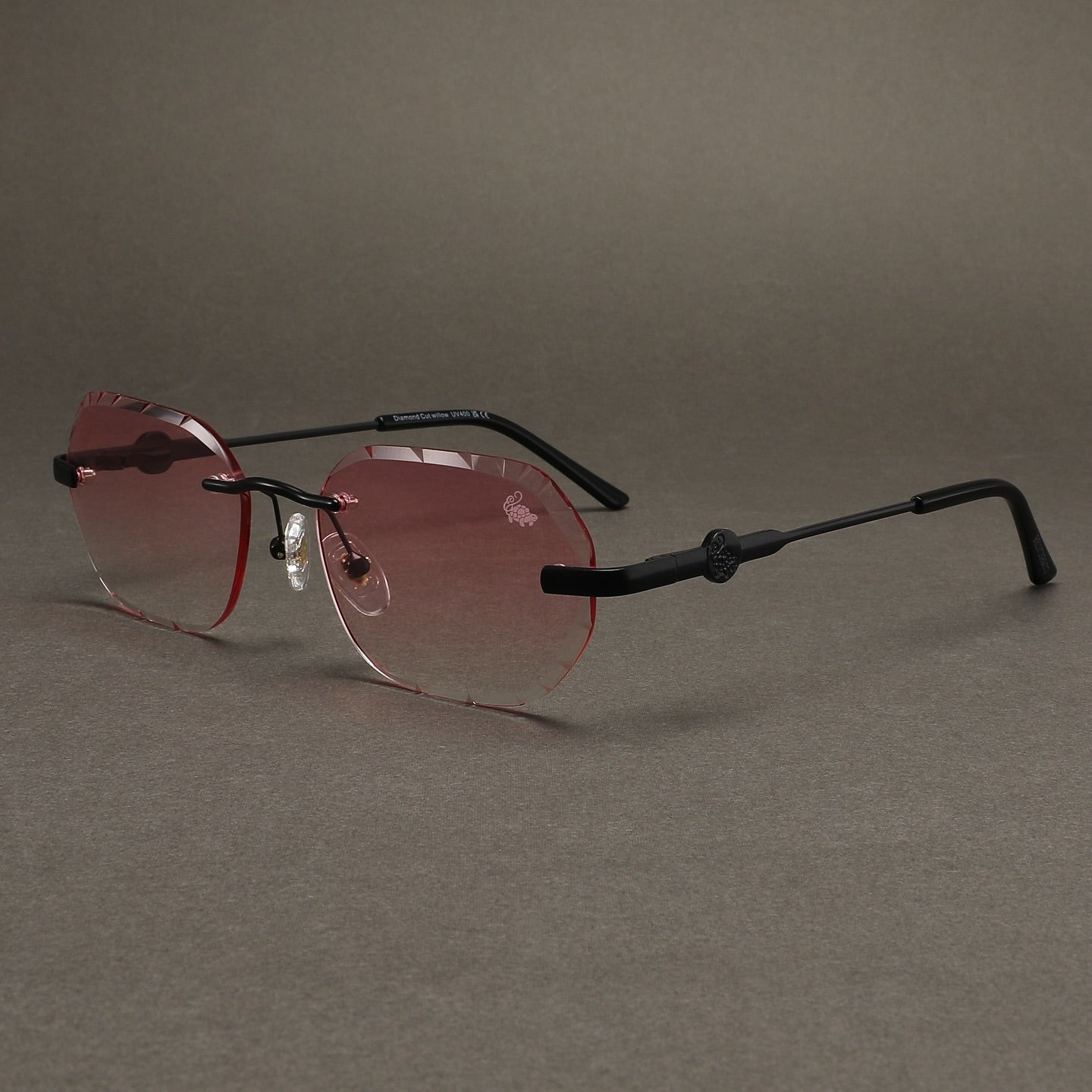 Willow Rimless — Pink | Stealth | Diamond-Cut Lenses