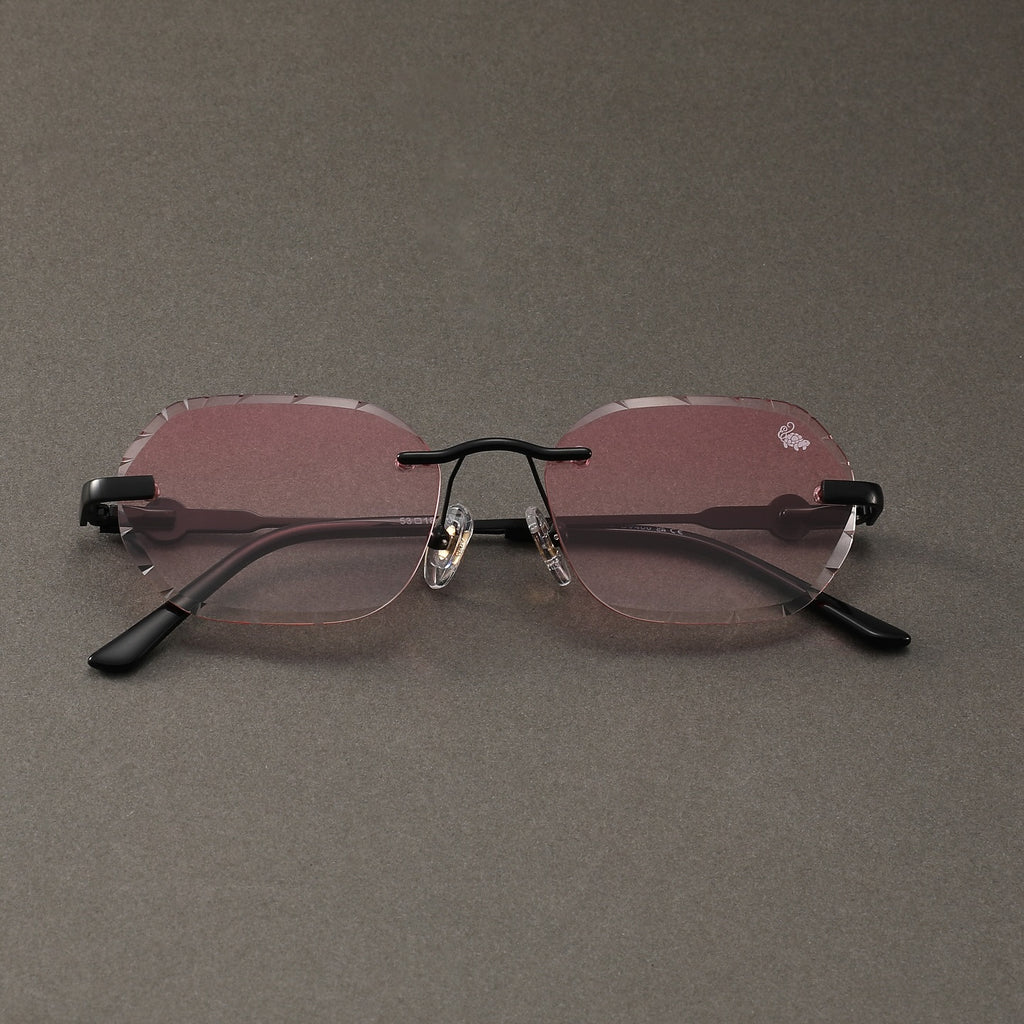 Willow Rimless — Pink | Stealth | Diamond-Cut Lenses