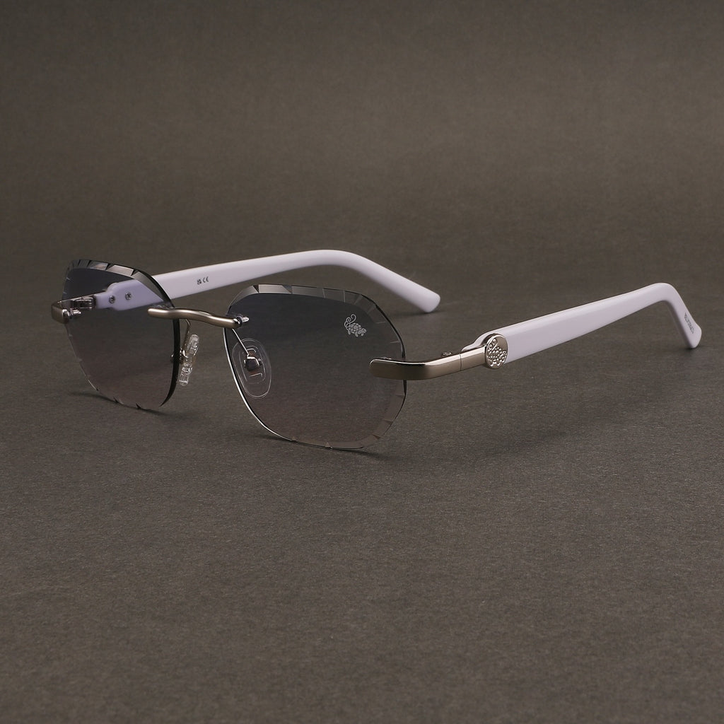 Willow Rimless — Ice Silver | White | Diamond-Cut Lenses
