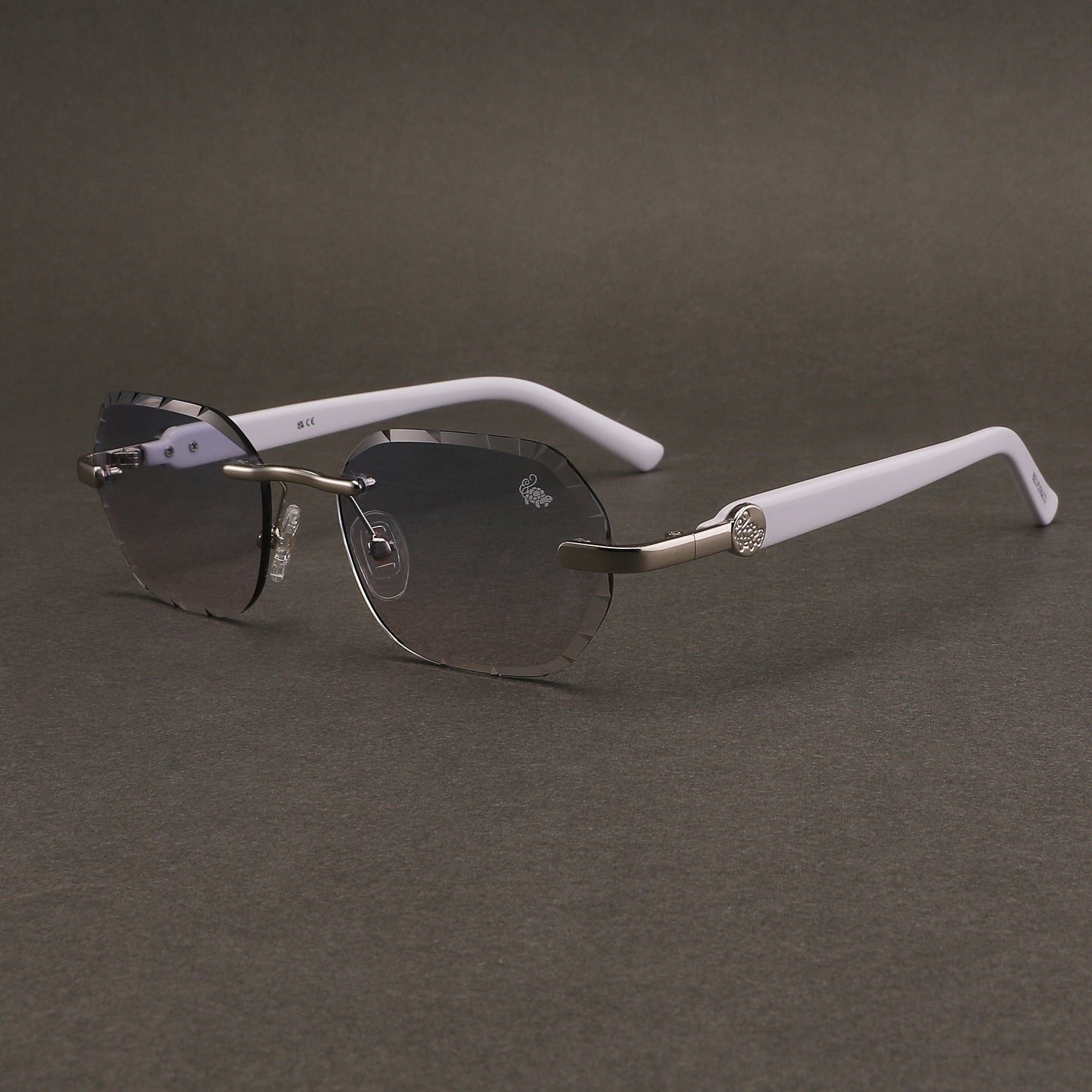 Willow Rimless — Ice Silver | White | Diamond-Cut Lenses