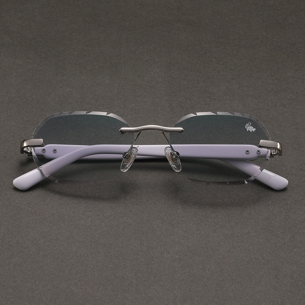 Willow Rimless — Ice Silver | White | Diamond-Cut Lenses