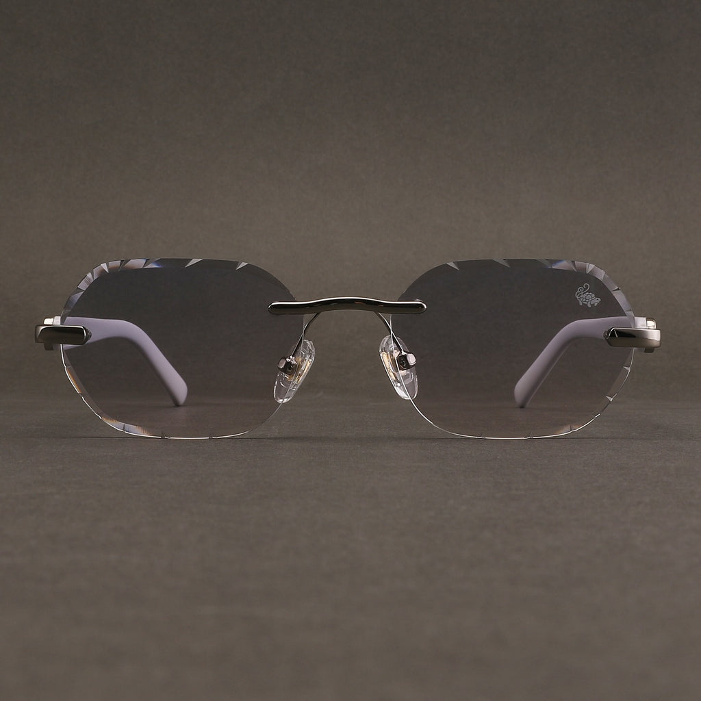 Willow Rimless — Ice Silver | White | Diamond-Cut Lenses