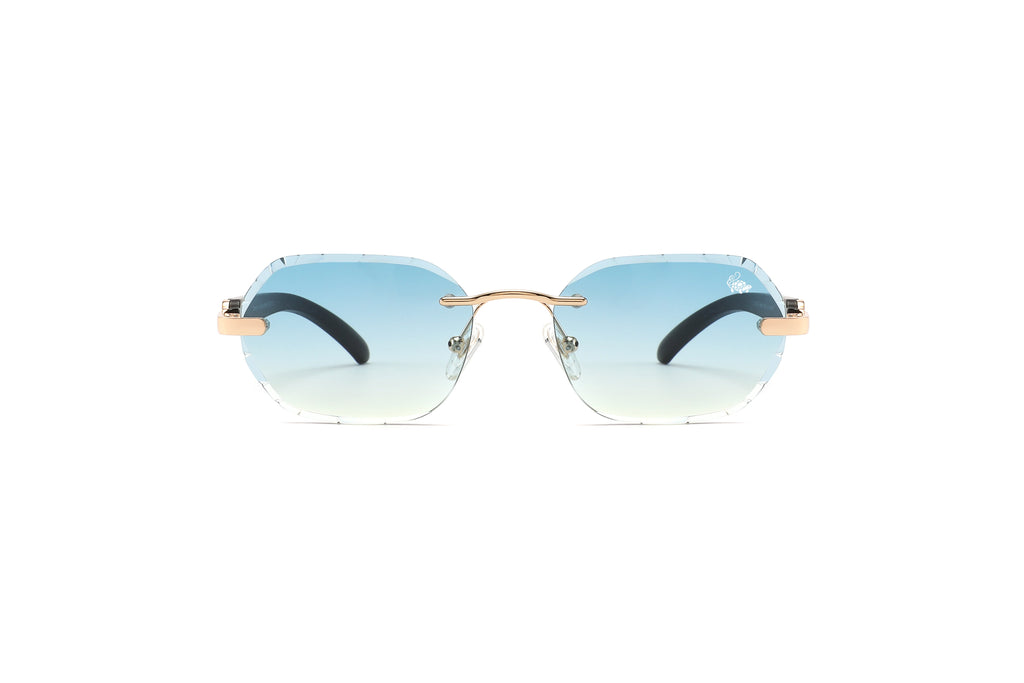 Willow Rimless — Sunset | Black | Diamond-Cut Lenses