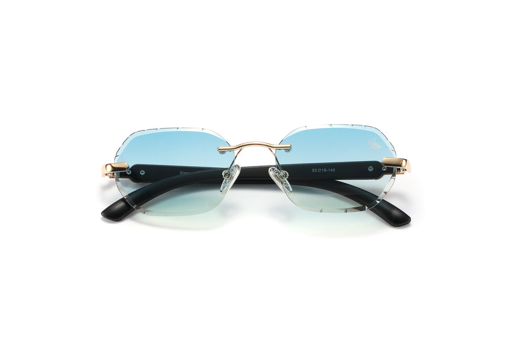Willow Rimless — Sunset | Black | Diamond-Cut Lenses