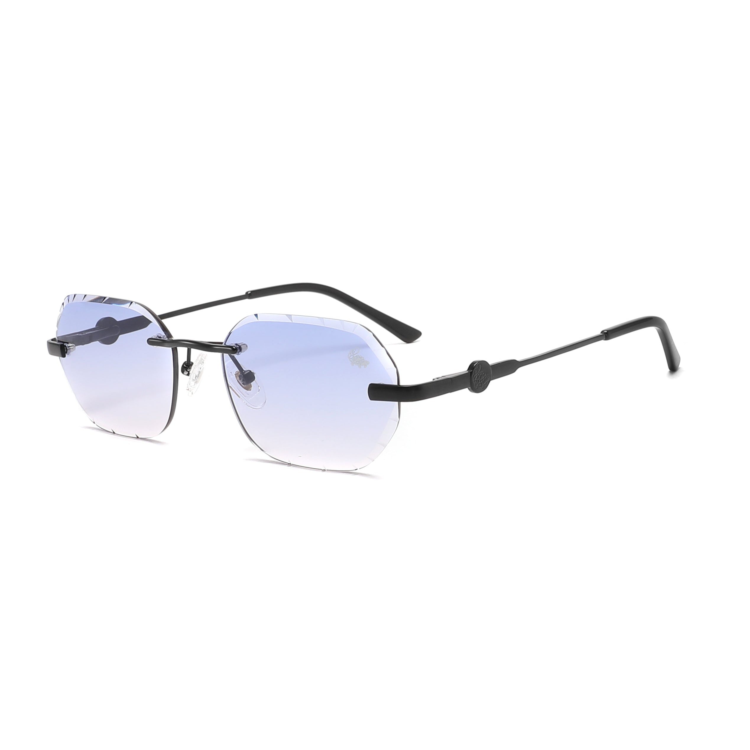 Willow Rimless — Blue | Stealth | Diamond-Cut Lenses
