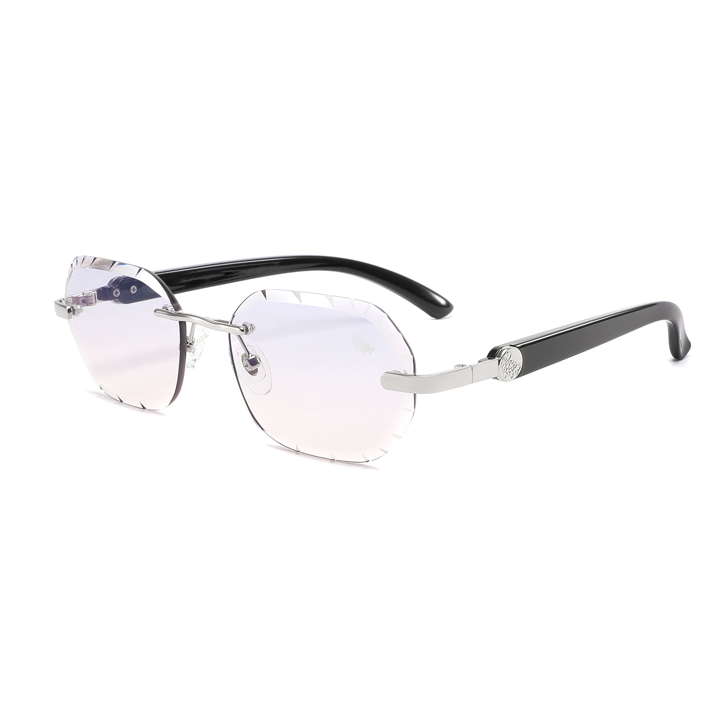 Willow Rimless — Ice Silver | Black | Diamond-Cut Lenses