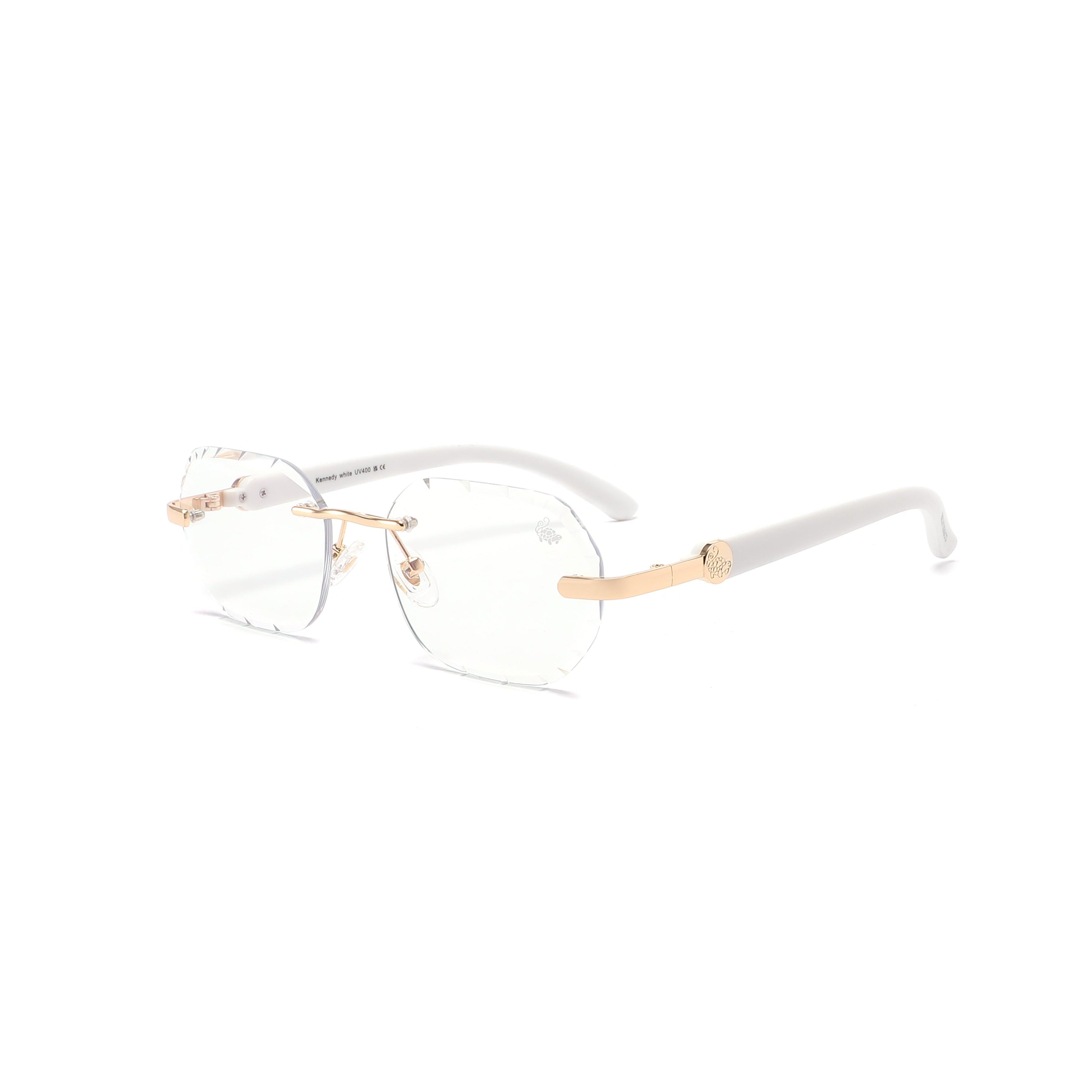Willow Rimless — Anti Blue | White | Diamond-Cut Lenses