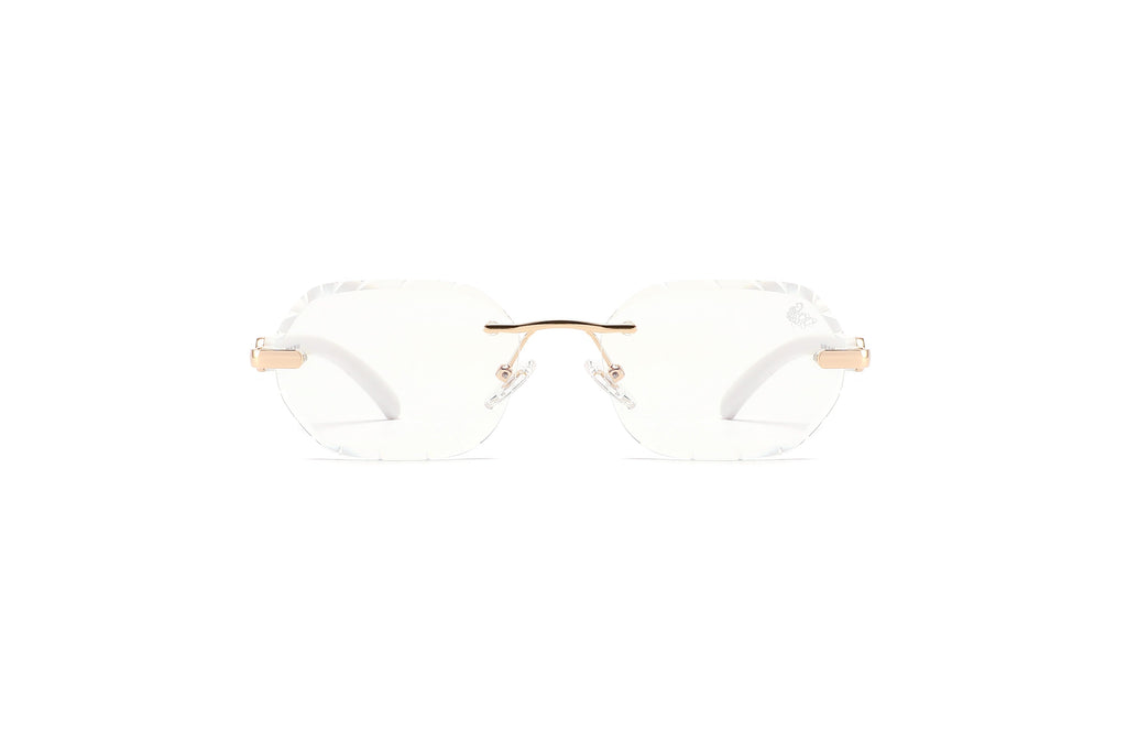 Willow Rimless — Anti Blue | White | Diamond-Cut Lenses