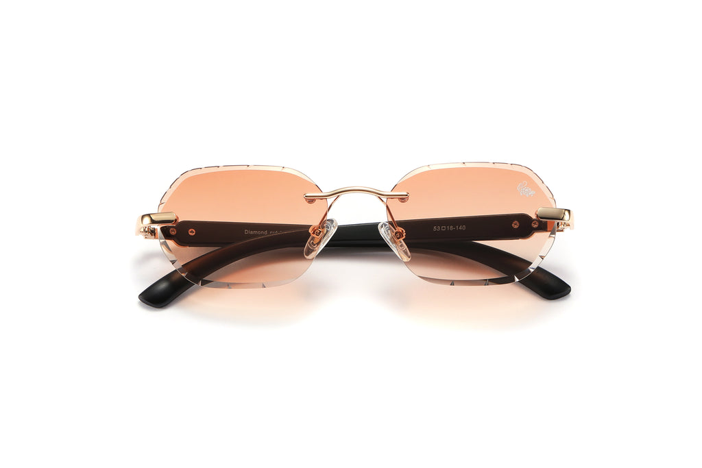 Willow Rimless — Tea | Black | Diamond-Cut Lenses