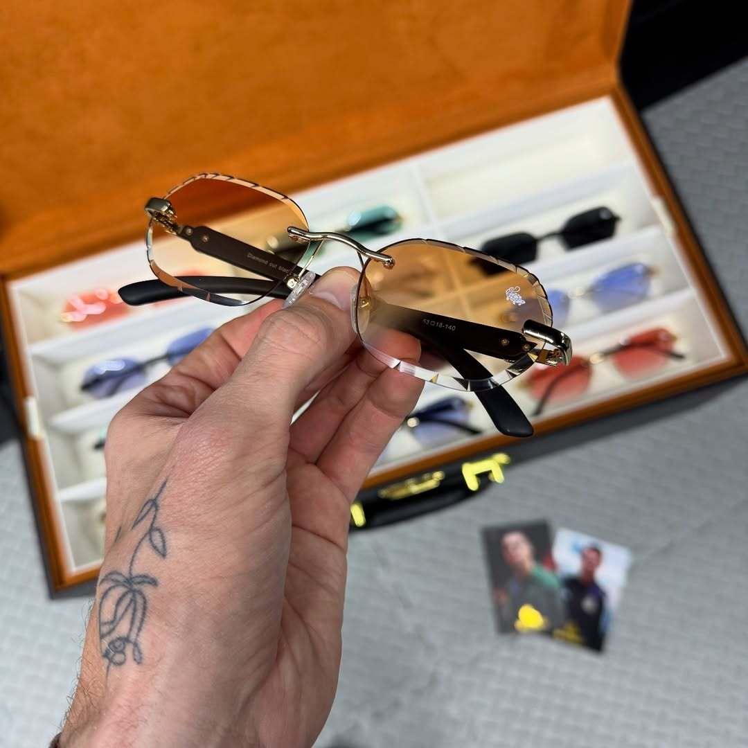 Willow Rimless — Tea | Black | Diamond-Cut Lenses - Belvoi&co Morocco