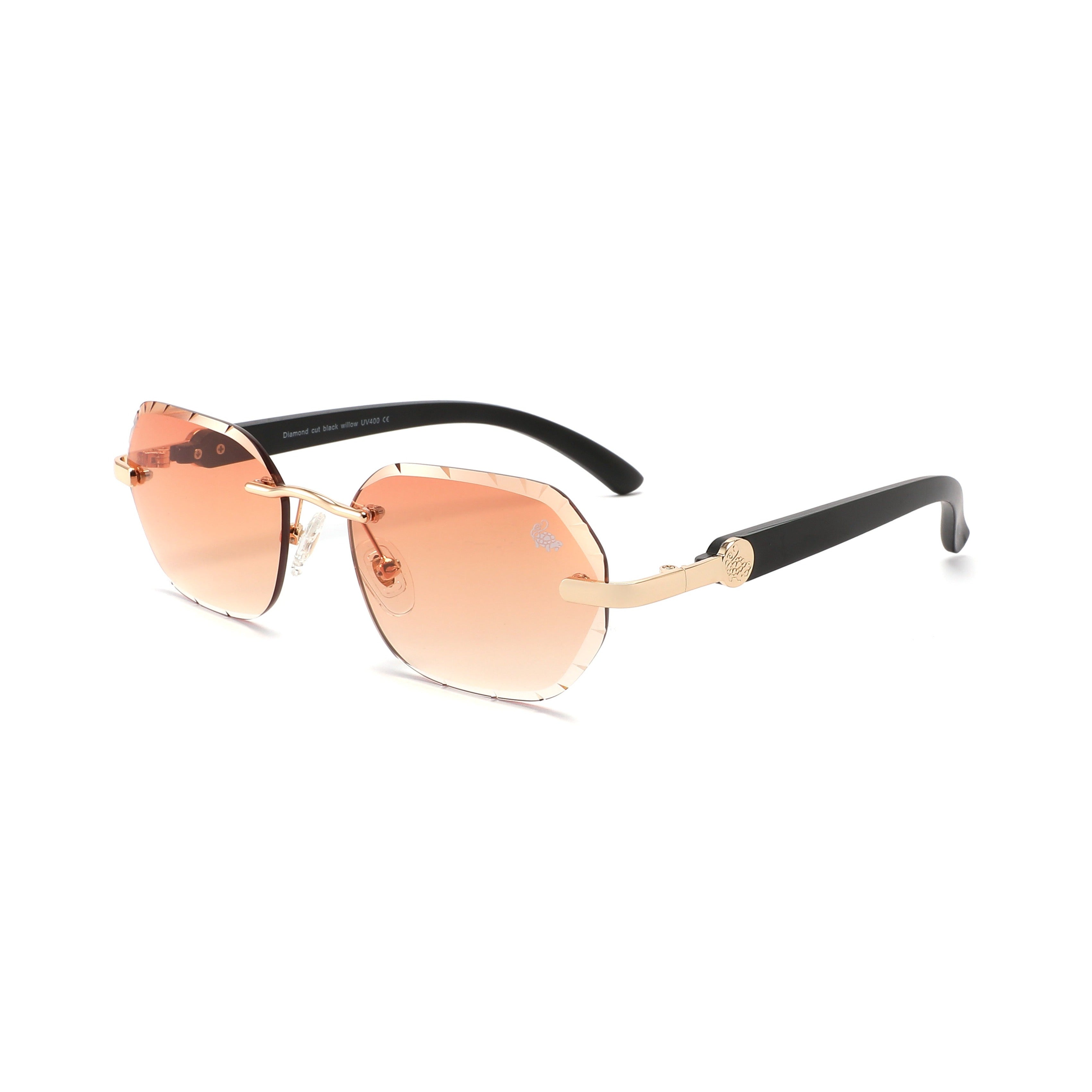 Willow Rimless — Tea | Black | Diamond-Cut Lenses