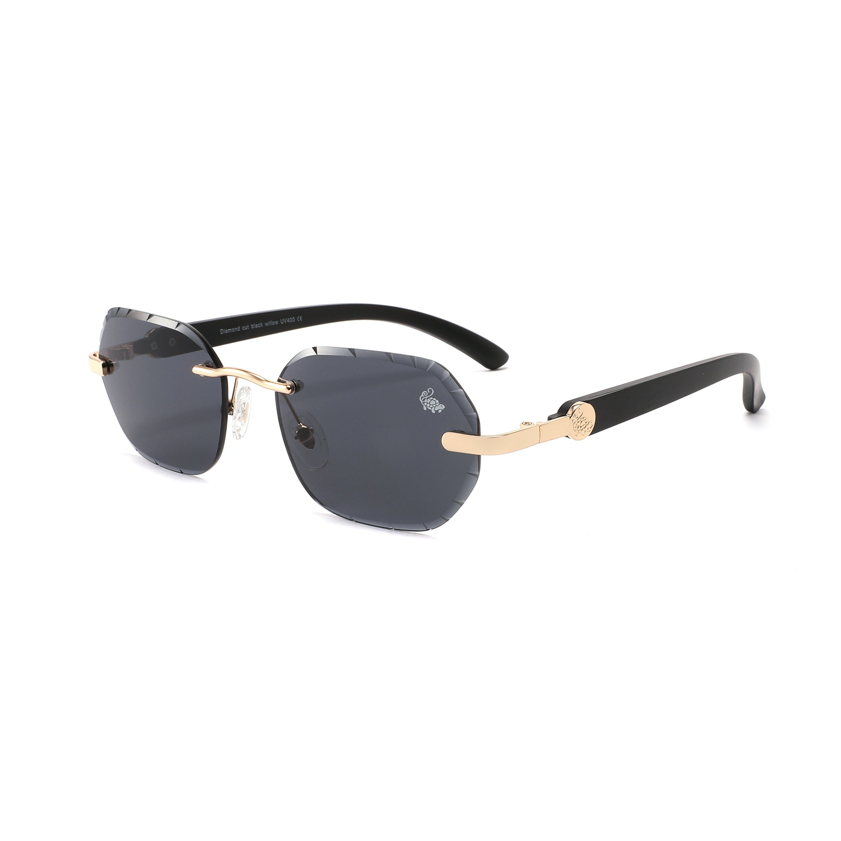 Willow Rimless — Black | Black | Diamond-Cut Lenses