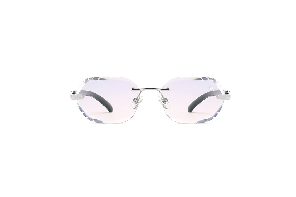 Willow Rimless — Ice Silver | Black | Diamond-Cut Lenses