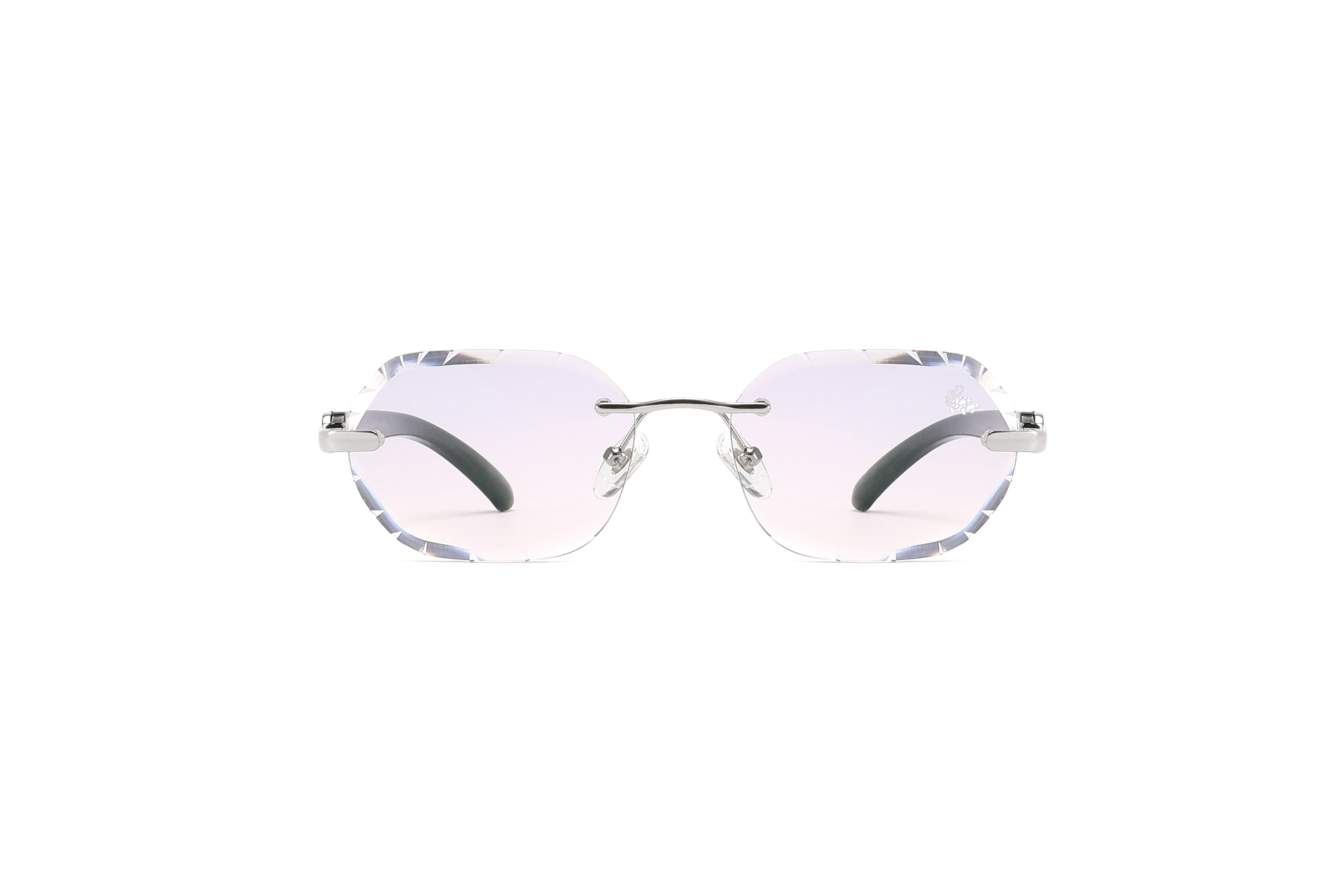 Willow Rimless — Ice Silver | Black | Diamond-Cut Lenses