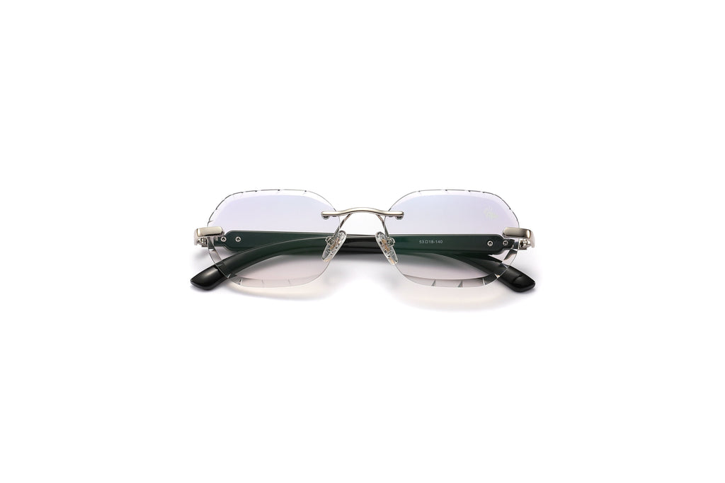 Willow Rimless — Ice Silver | Black | Diamond-Cut Lenses