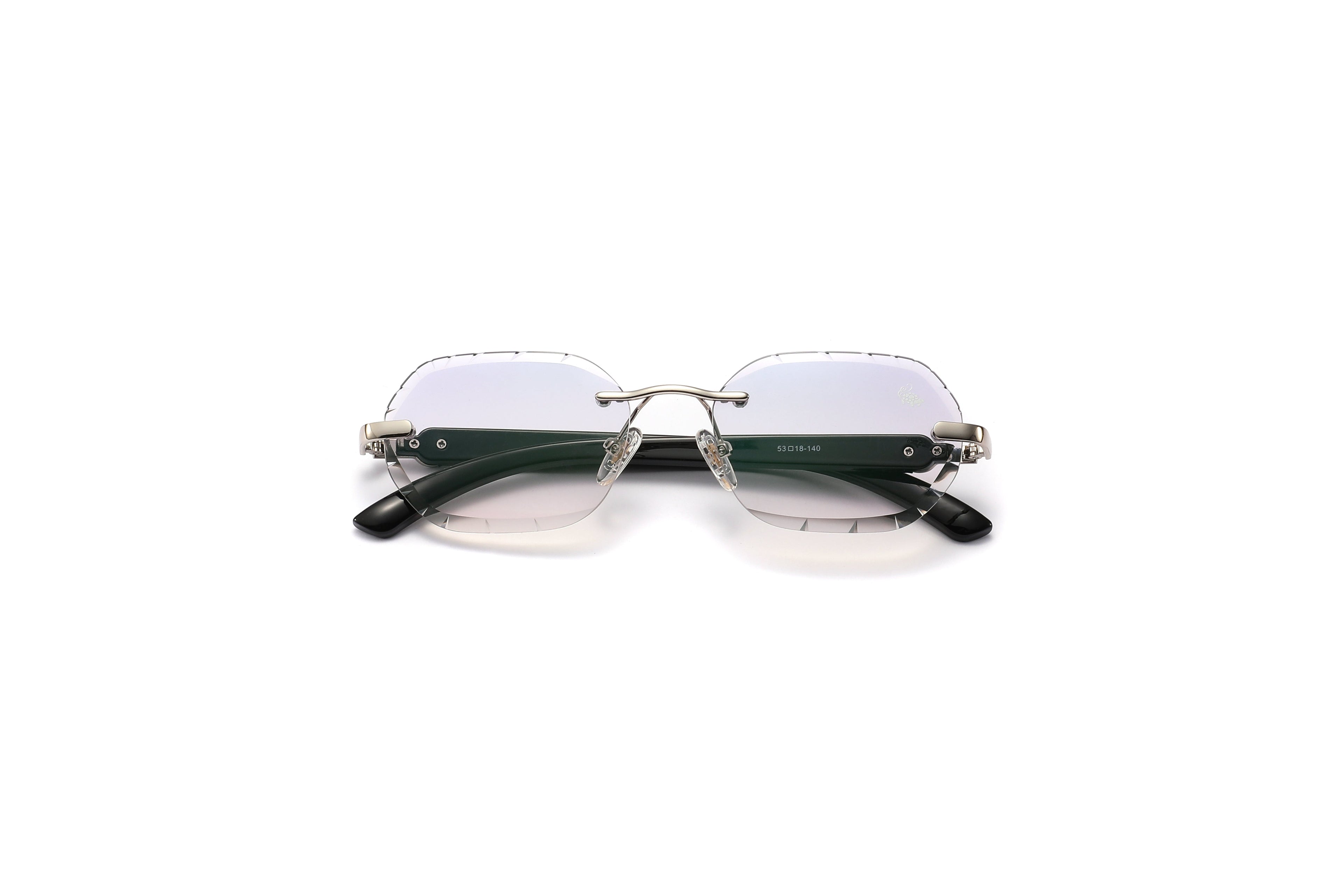 Willow Rimless — Ice Silver | Black | Diamond-Cut Lenses