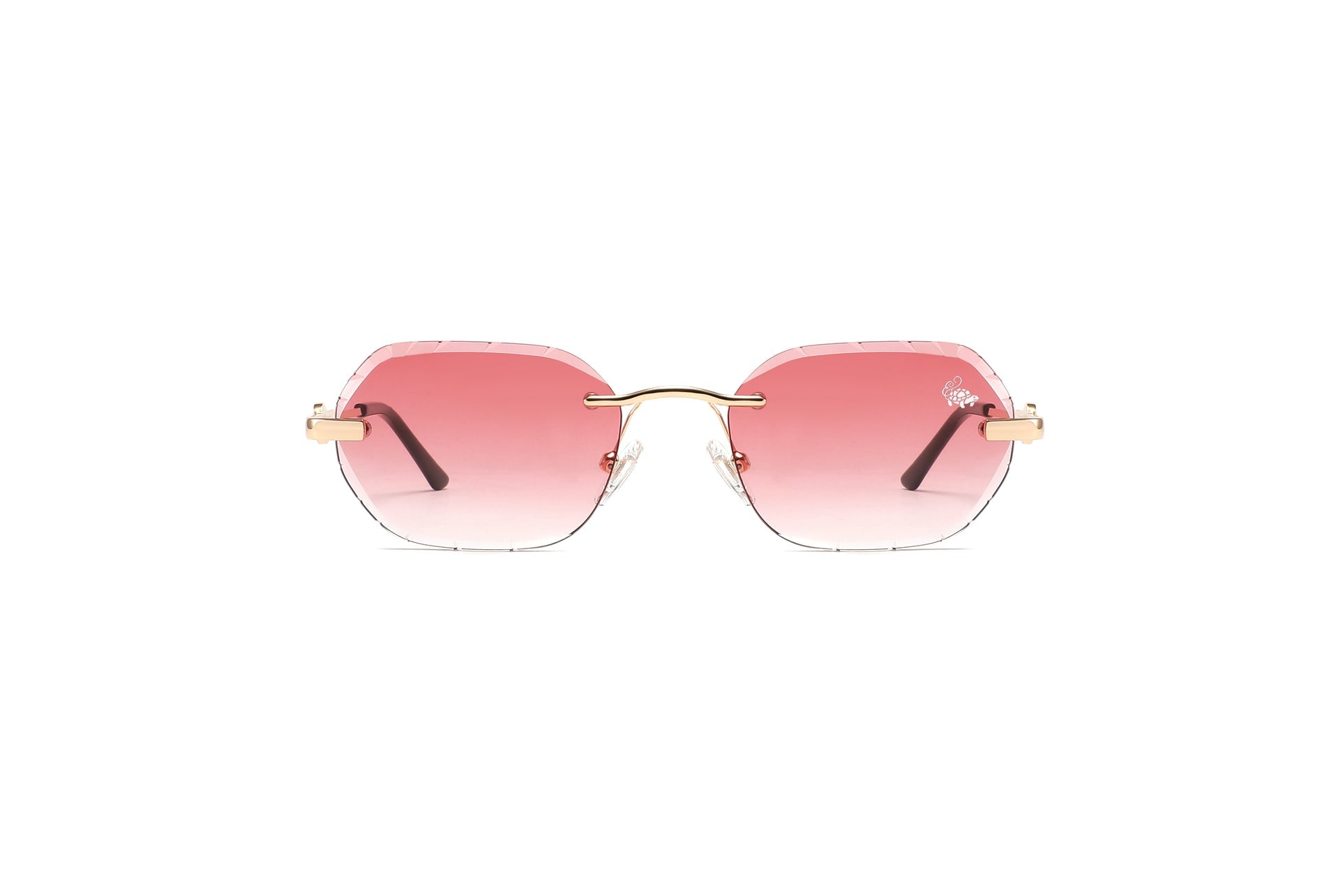 Willow Rimless — Burnt Red | Gold | Diamond-Cut Lenses