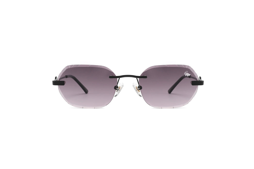 Willow Rimless — Smoke | Black | Diamond-Cut Lenses