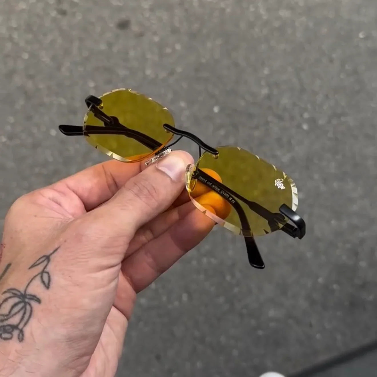 Willow Rimless — Yellow | Stealth | Diamond-Cut Lenses - Belvoi&co Morocco