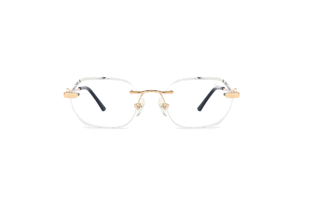 Willow Rimless — Anti Blue | Gold | Diamond-Cut Lenses