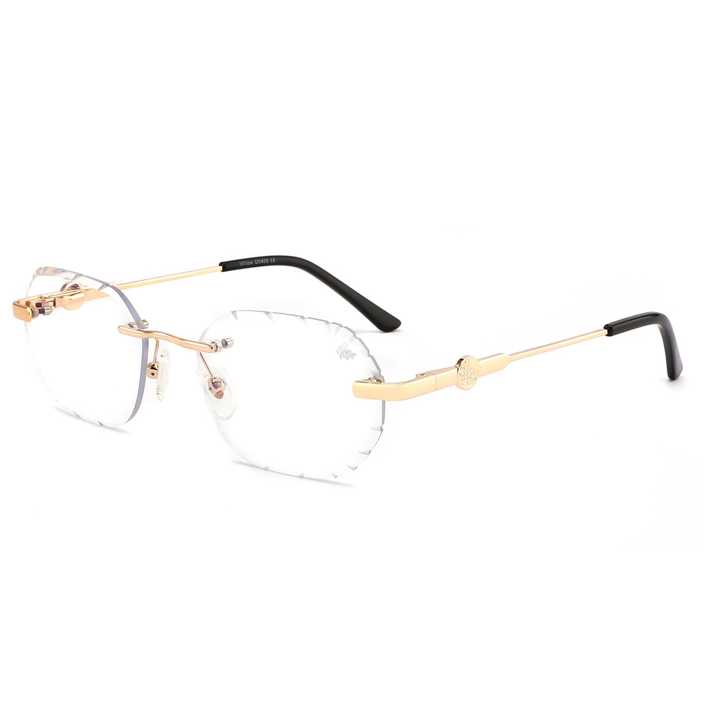 Willow Rimless — Anti Blue | Gold | Diamond-Cut Lenses