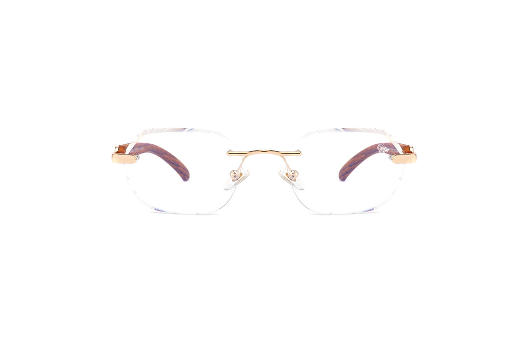 Willow Rimless — Anti Blue | Wood | Diamond-Cut Lenses