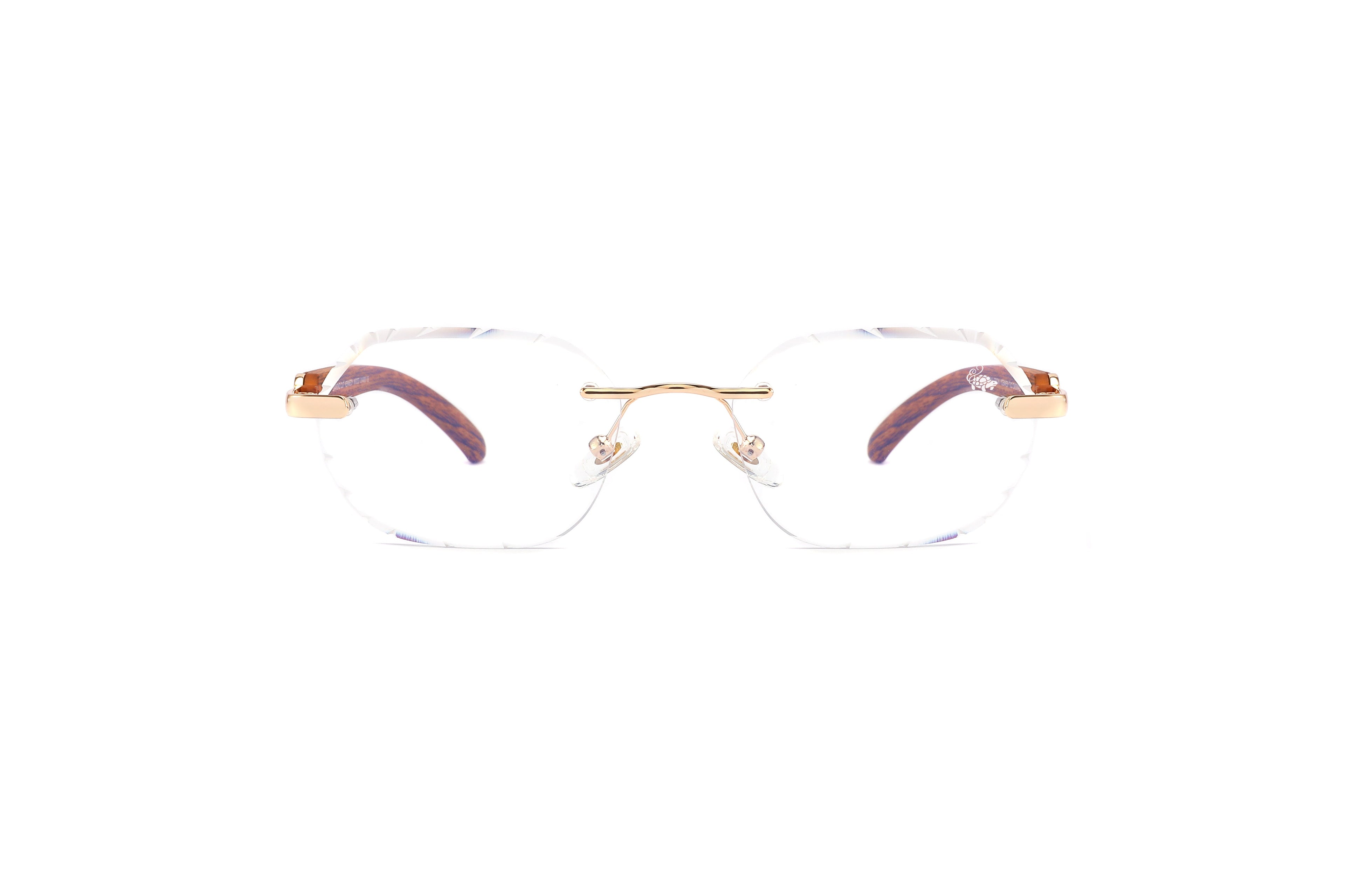 Willow Rimless — Anti Blue | Wood | Diamond-Cut Lenses