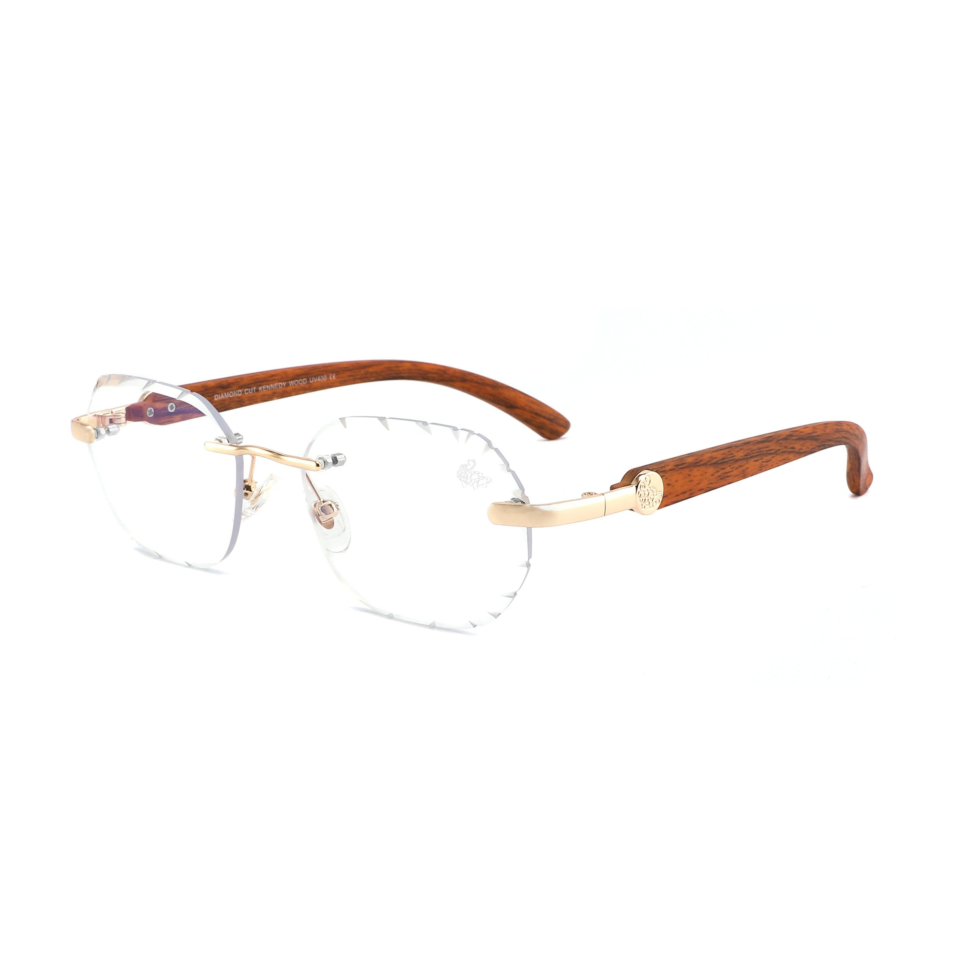 Willow Rimless — Anti Blue | Wood | Diamond-Cut Lenses