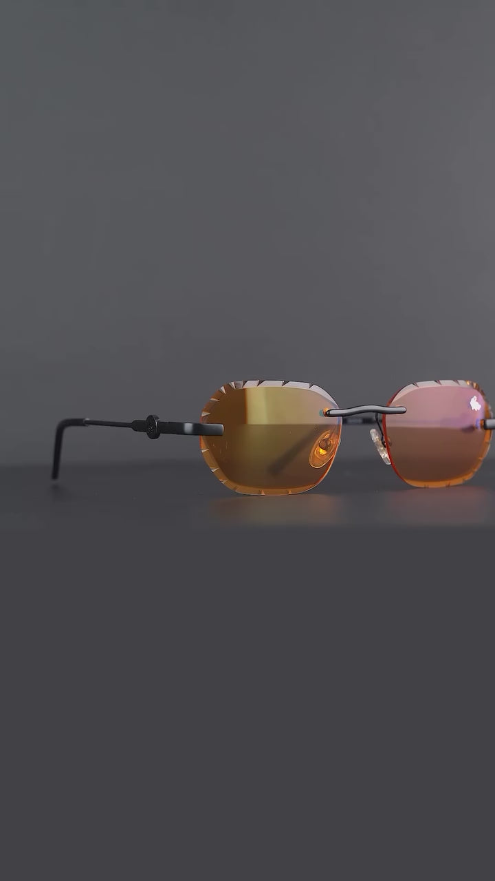 Willow Rimless — Orange | Stealth | Diamond-Cut Lenses