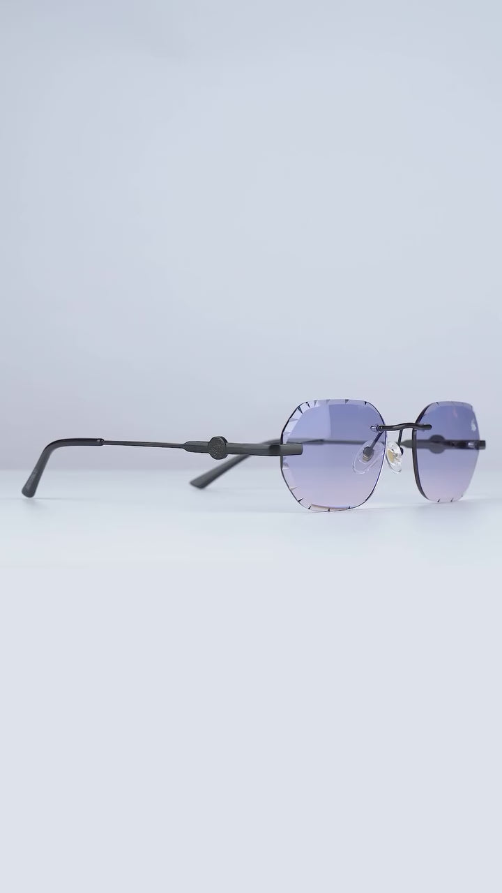 Willow Rimless — Blue | Stealth | Diamond-Cut Lenses
