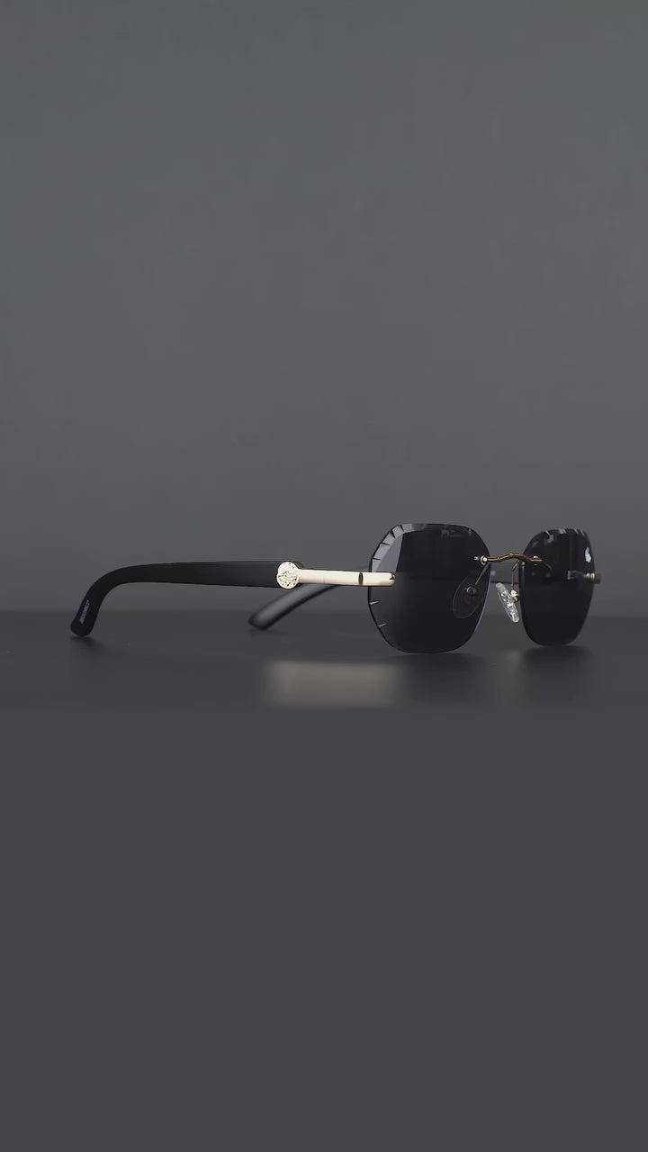 Willow Rimless — Black | Black | Diamond-Cut Lenses