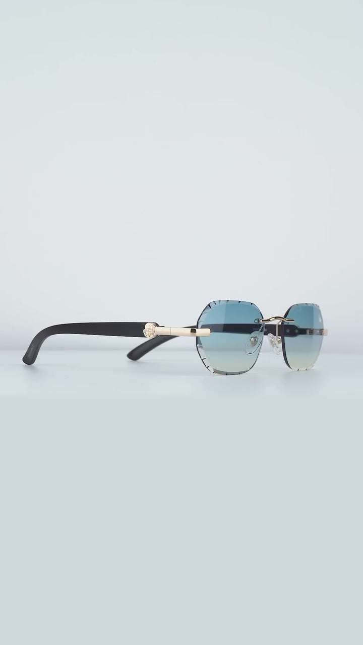 Willow Rimless — Sunset | Black | Diamond-Cut Lenses