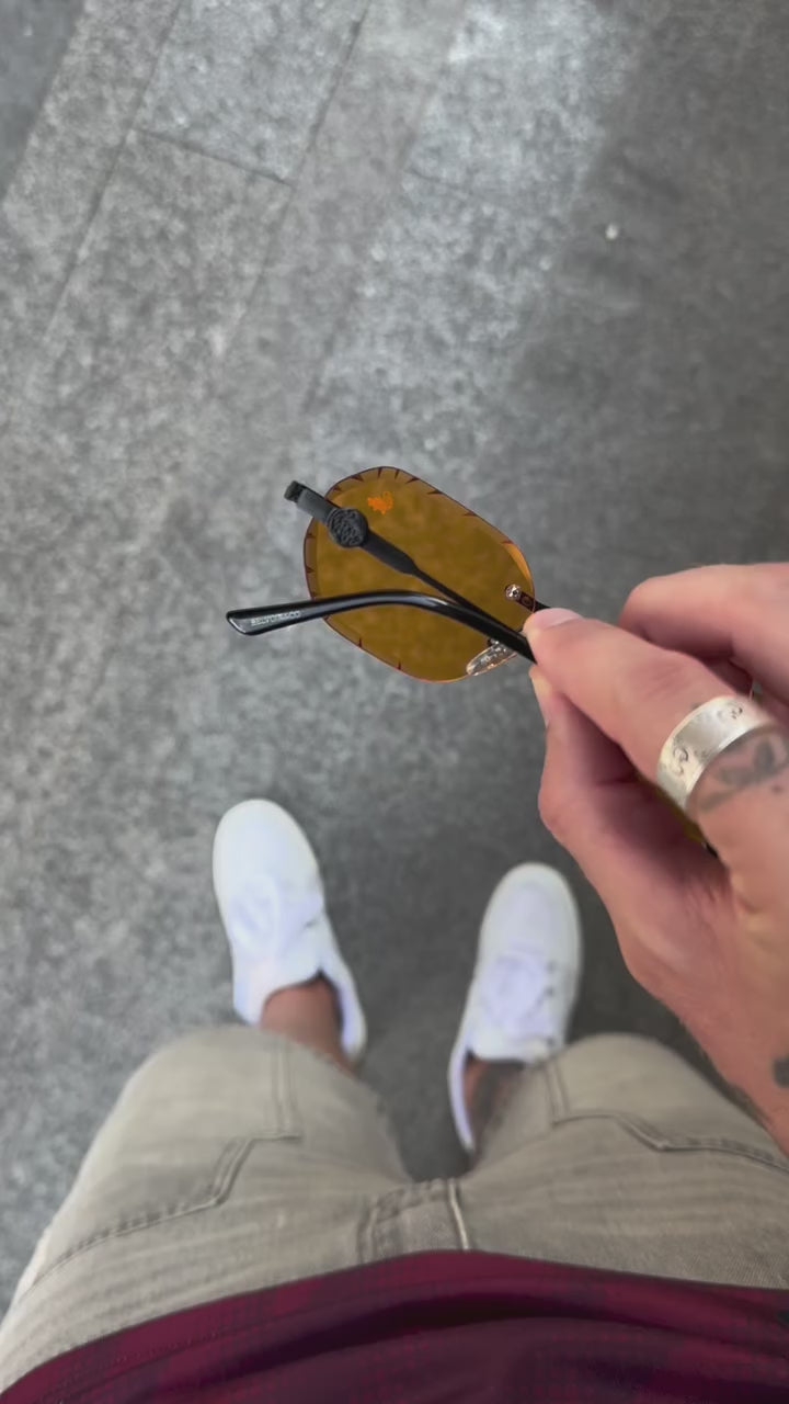 Willow Rimless — Orange | Stealth | Diamond-Cut Lenses