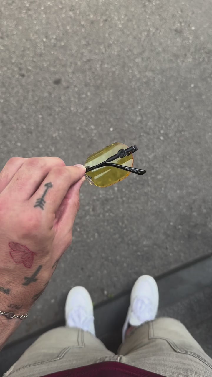 Willow Rimless — Yellow | Stealth | Diamond-Cut Lenses