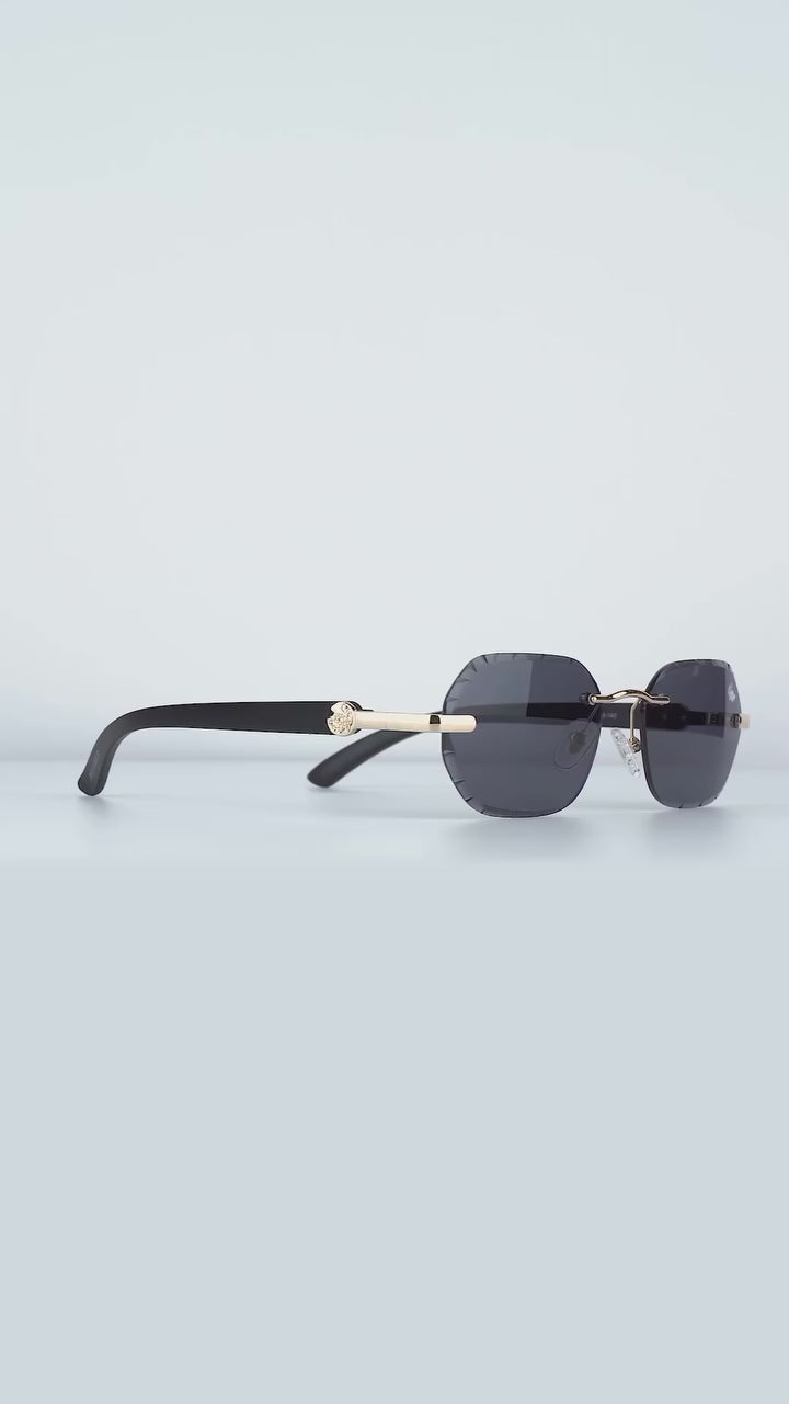 Willow Rimless — Black | Black | Diamond-Cut Lenses