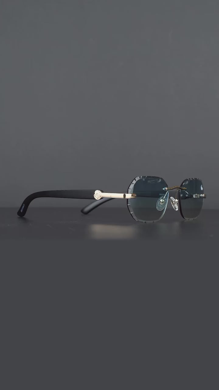 Willow Rimless — Sunset | Black | Diamond-Cut Lenses