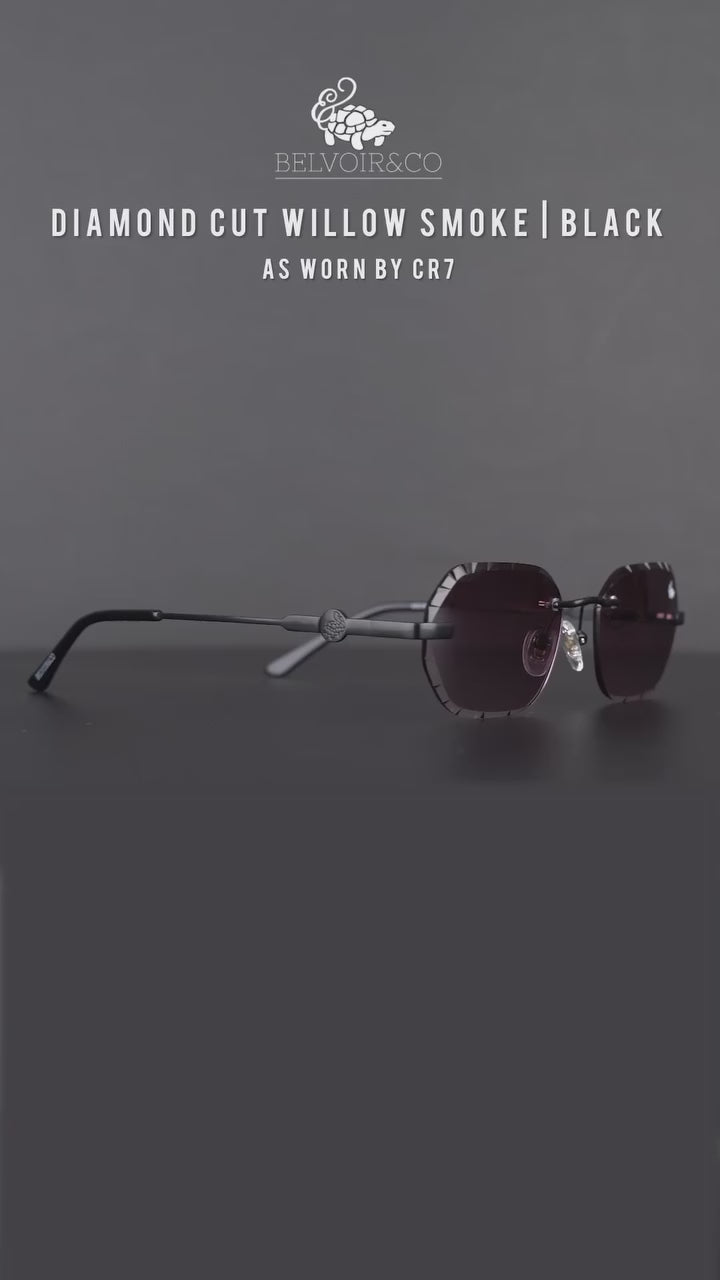 Willow Rimless — Smoke | Black | Diamond-Cut Lenses