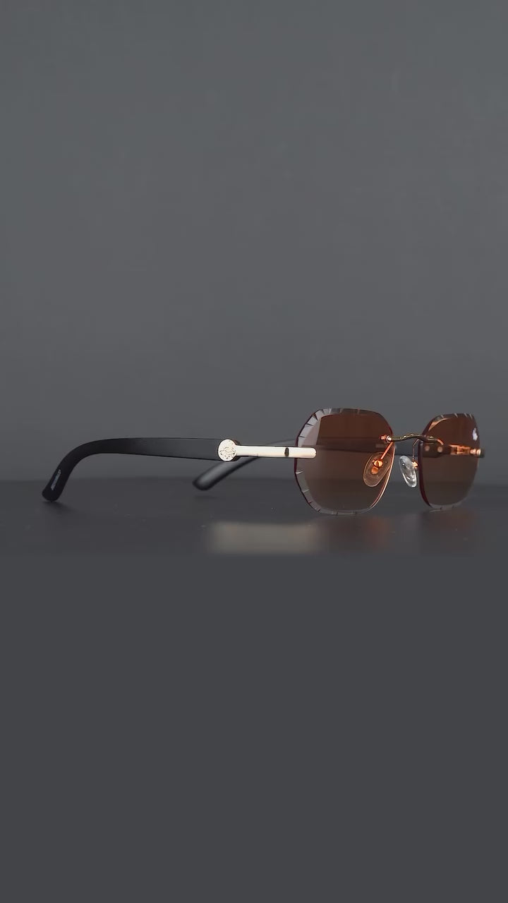 Willow Rimless — Tea | Black | Diamond-Cut Lenses